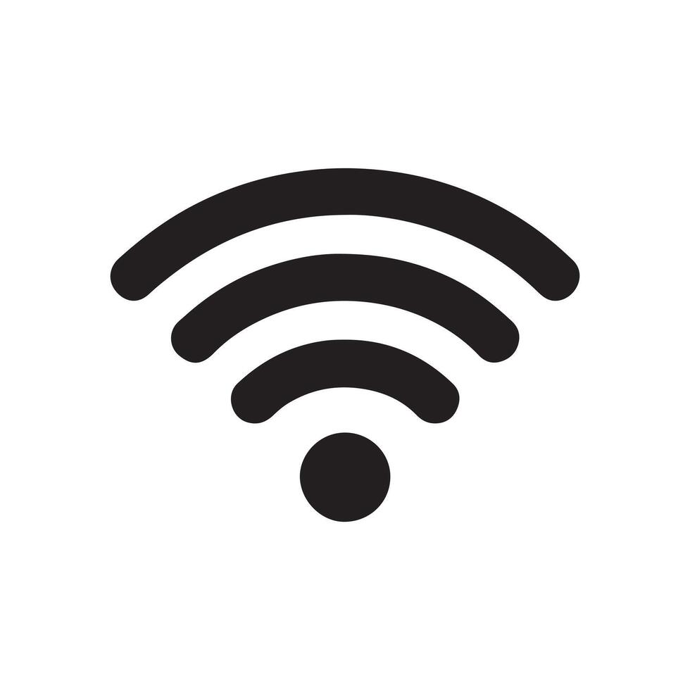 WiFi Signal Silhouette Icon for Wireless Internet, Network Connectivity, Technology, Communication, and Online Access Themes vector