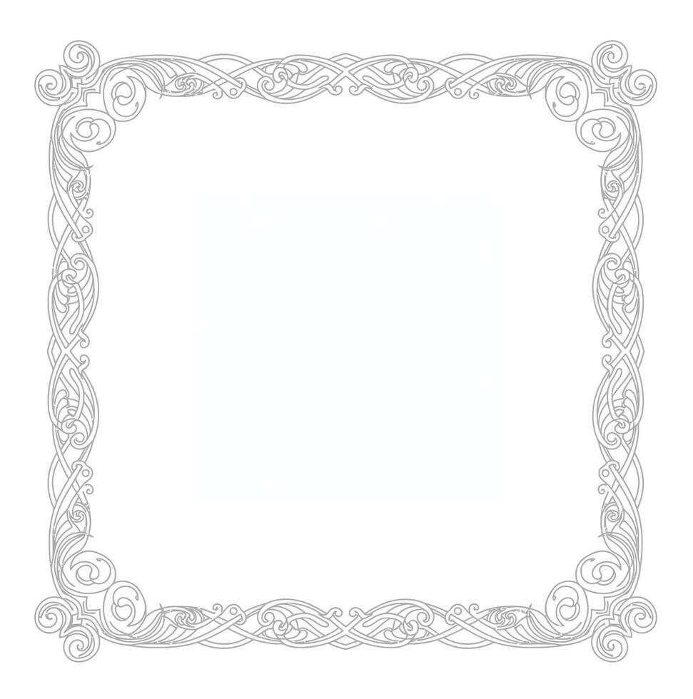 A square frame with a decorative pattern vector