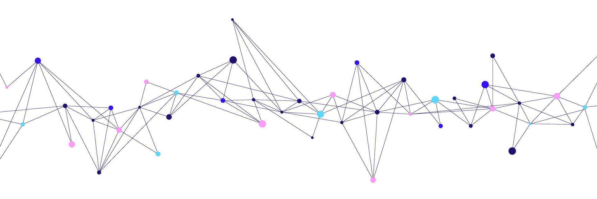 Abstract technology network connection with dots and lines. Molecular structure for genetic engineering, science and technology background vector