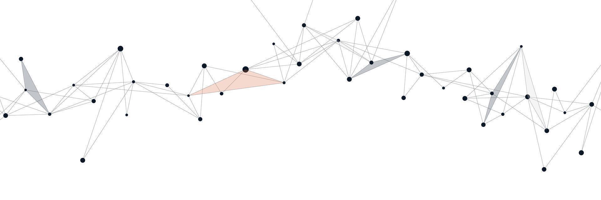 Abstract science research and global connectivity with plexus design. Connecting dots lines for big data visualization and digital technology concept vector