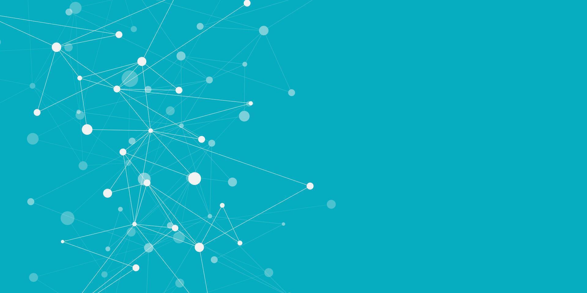 Abstract molecule with plexus or connecting dots and lines. Big data visualization. Suitable for medical, science and technology background vector