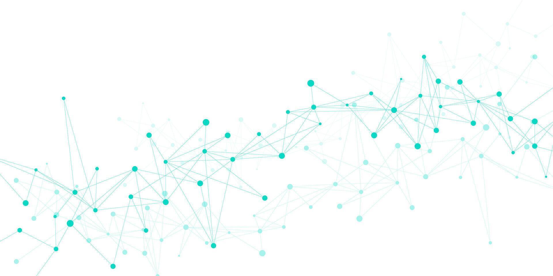 Abstract geometric with connecting dots and lines design background. Digital technology and big data visualization. Suitable for medical science and chemistry vector