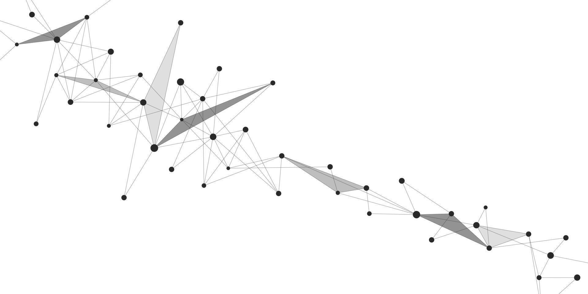 Abstract plexus or connecting dots and lines design. Digital network connection, global communication and big data visualization. Suitable for science and technology vector