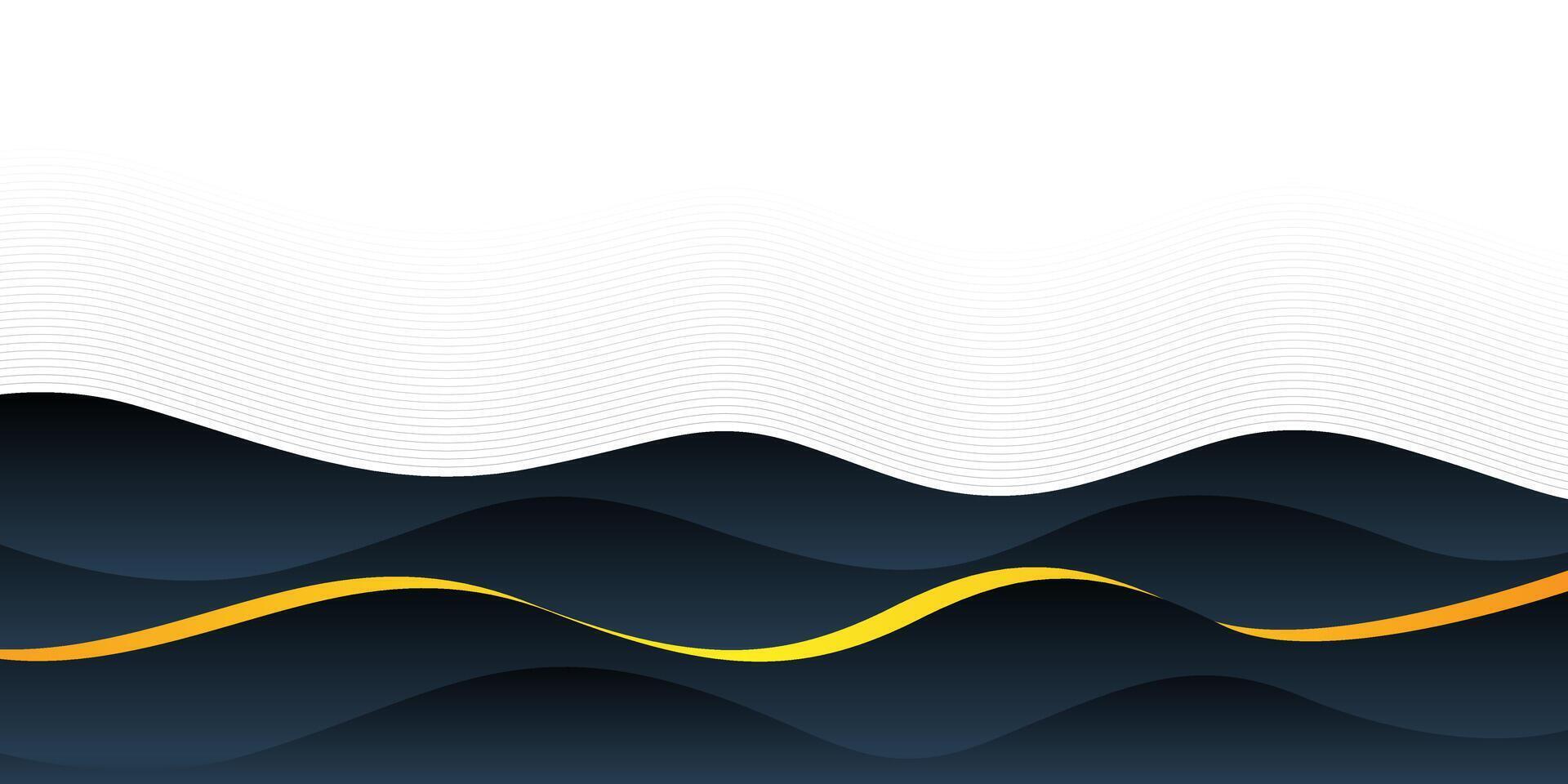 Elegant Black and Gold gradient wavy business background with soft and smooth color, suitable for abstract and banner background vector