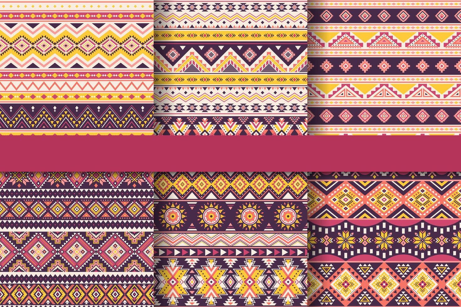 Colorful geometric pattern collection vector
