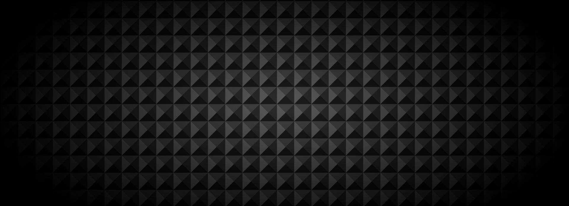 Black tech geometric background. Abstract square tile pattern texture. Dark grey volume cube cover backdrop. Futuristic block grid design wallpaper. Illustration insulation concept vector