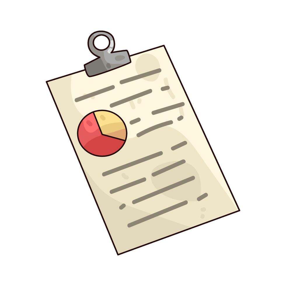 Clipboard with Report and Pie Chart Illustration vector