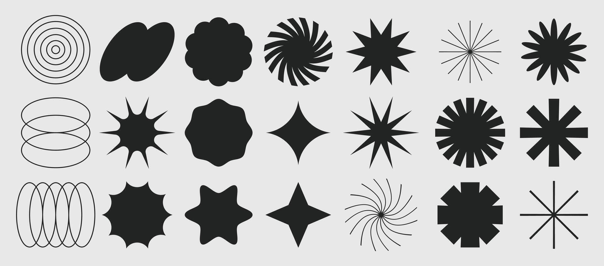 Geometric Shape Collection Abstract Starburst Forms vector