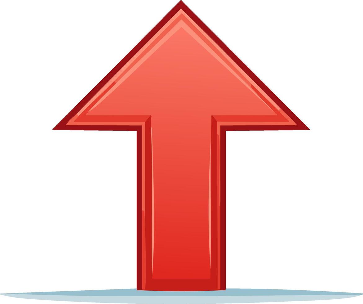 Cartoon Red Arrow Pointing Upward Directional Sign Symbol Navigation Pointer vector