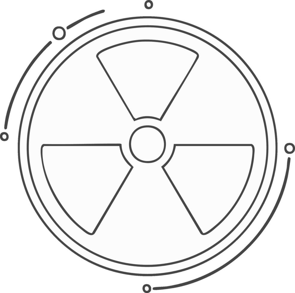 Radiation Outline with Orbits around Symbol Indicating Nuclear Physics vector