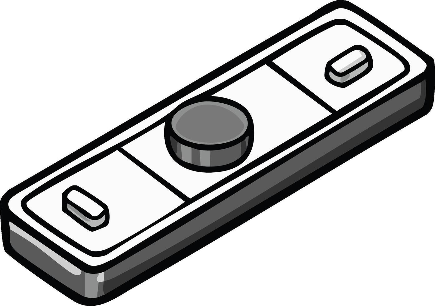 Remote control illustration featuring a gray button control and three sections outline and shading vector