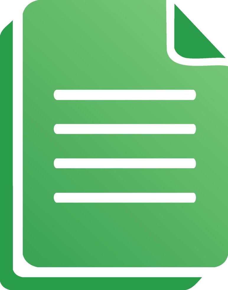 Green documents stack paper with lines and folded corner for information storage and file management concept vector