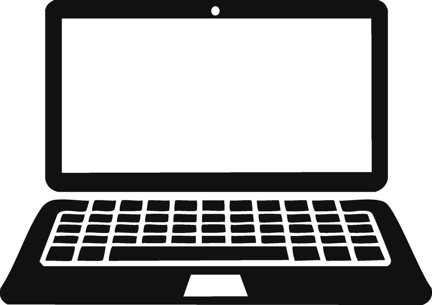 Laptop illustration showcasing a sleek, modern design with a full keyboard and a spacious display screen, isolated on a clean background vector