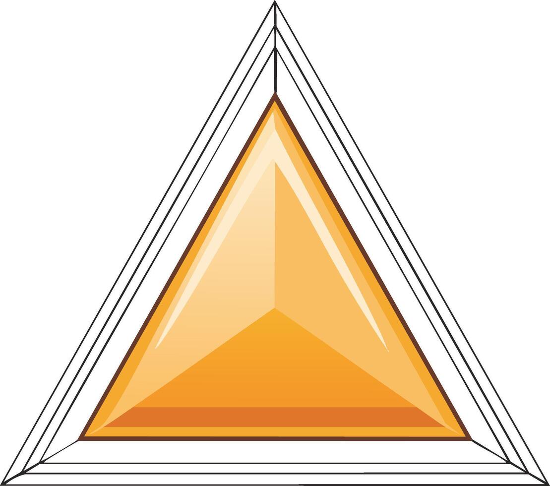 Abstract Orange Triangle with Lines Design Element on White Background vector