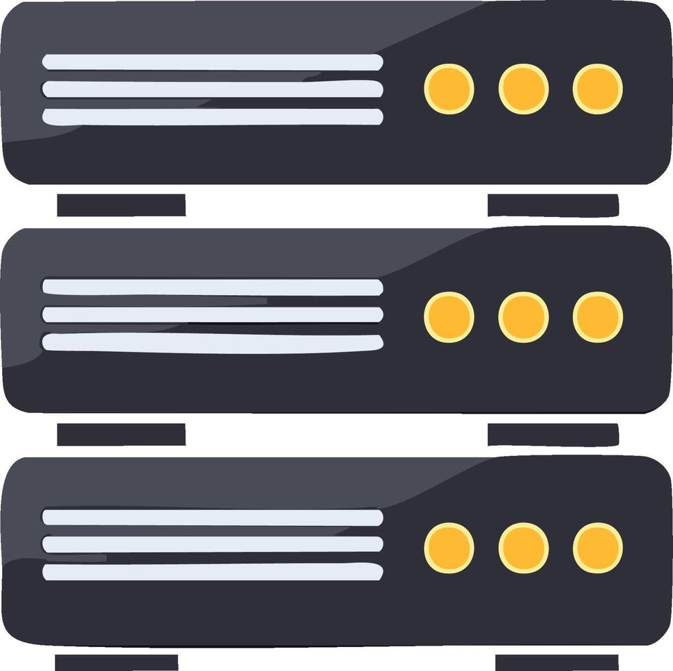 Server Stack with Active Nodes Digital Data Center Concept Communication Technology vector