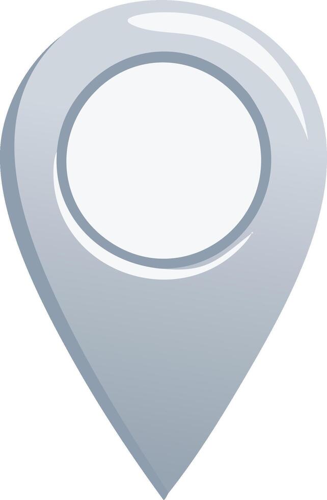 Gray location pin symbol for maps and navigation apps providing location services vector