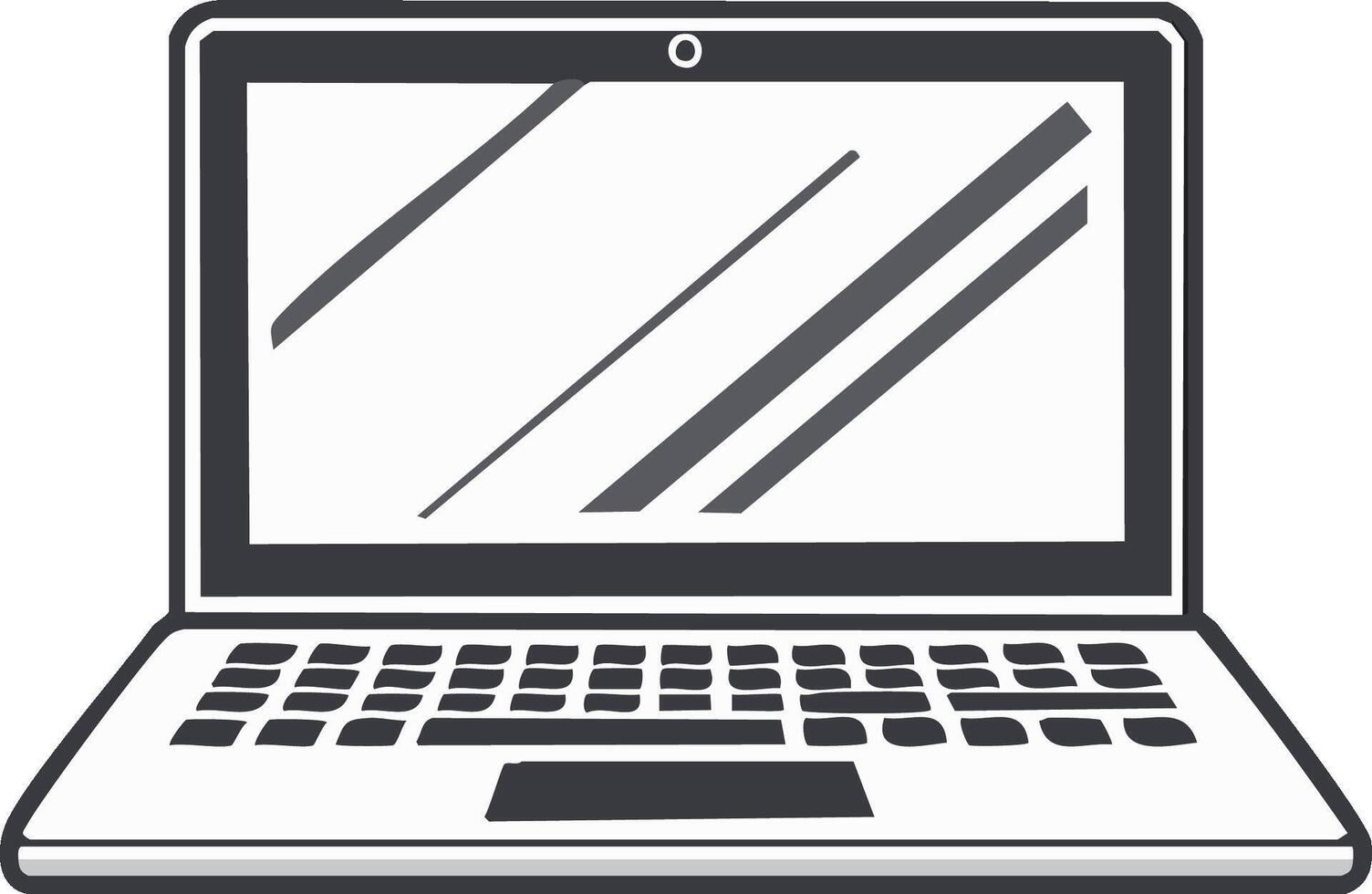 Sleek Laptop Computer Illustration Featuring Display Screen and Keyboard for Digital Design and Technology vector