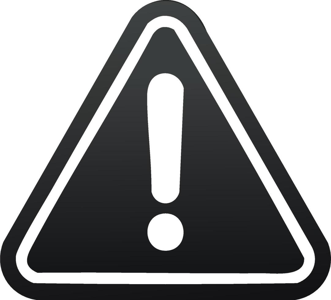 Black Triangle Exclamation Point Sign Design Symbol Attention Warning Alert Isolated Object vector