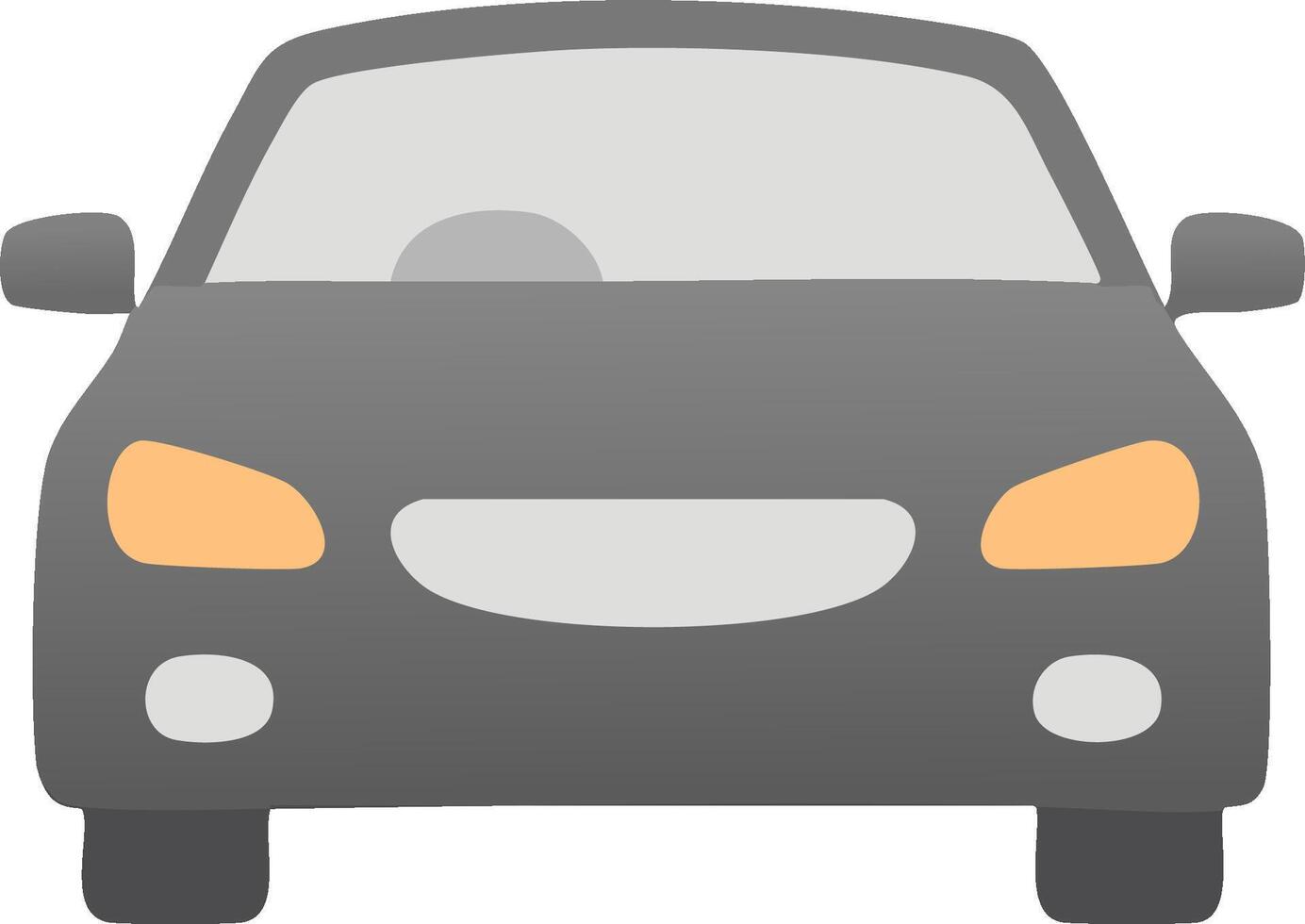 Grey Car Front View Icon Design, Modern Automobile Vehicle, Transport Illustration with Gradient Colors vector