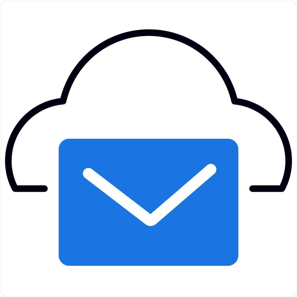 Cloud Message and conversation in blue line color vector