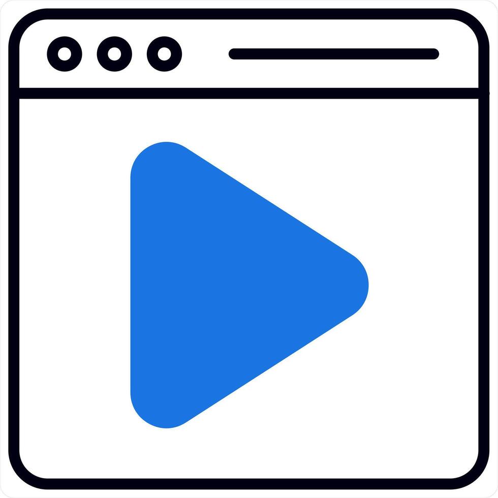 Web Browser and web icon concept in blue line color vector