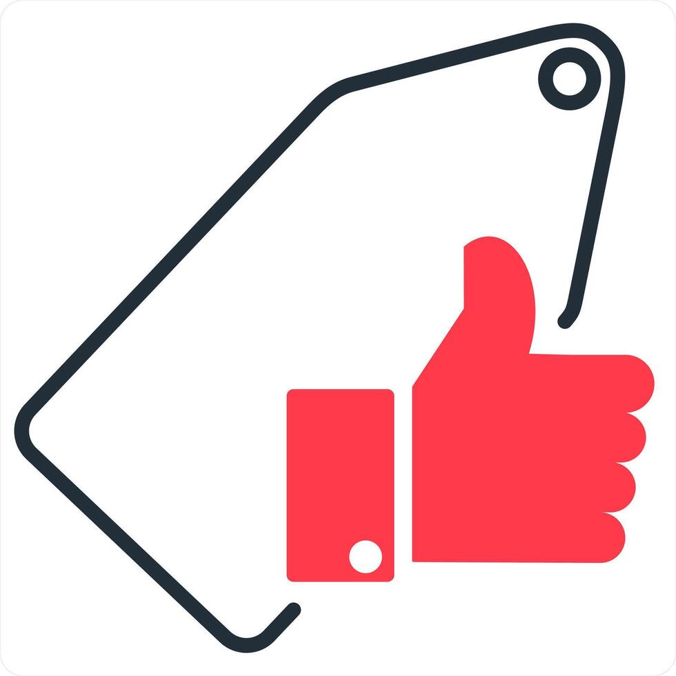 Approved Tag and label icon concept in red line color vector