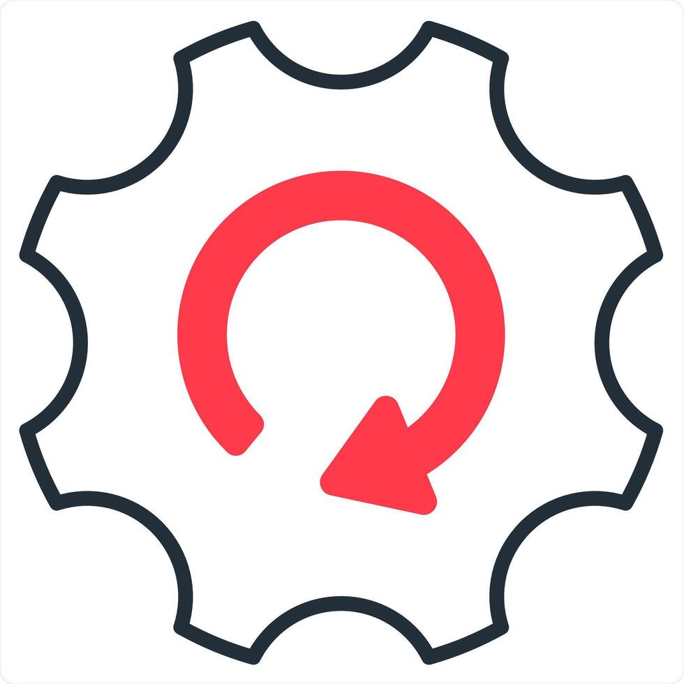 Setting and gear concept in red line color vector