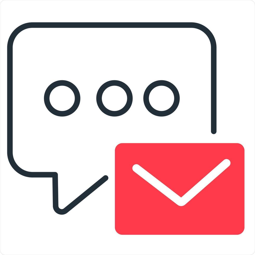 Message and communicate icon concept in red line color vector