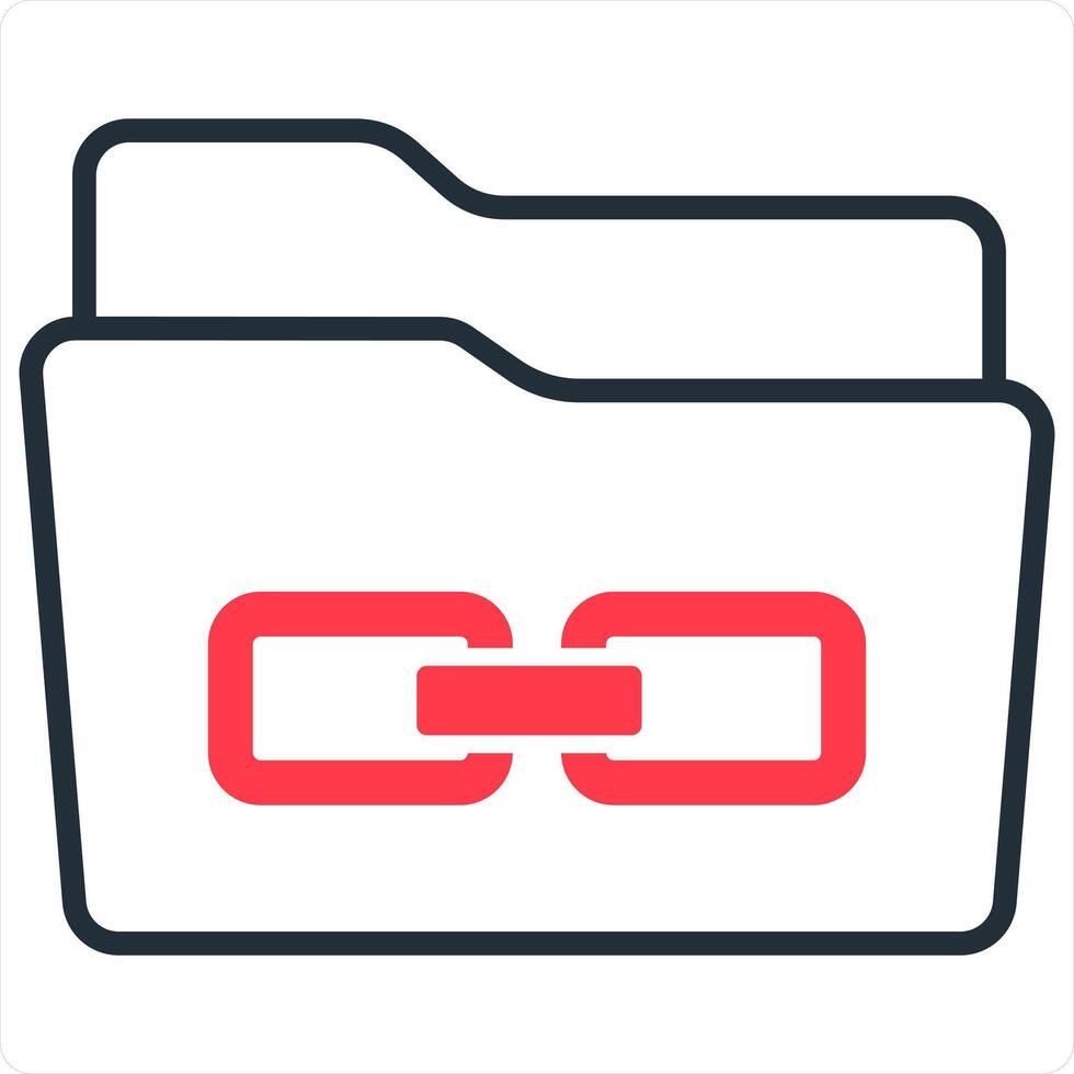 Link Folder and File Concept in red line color vector