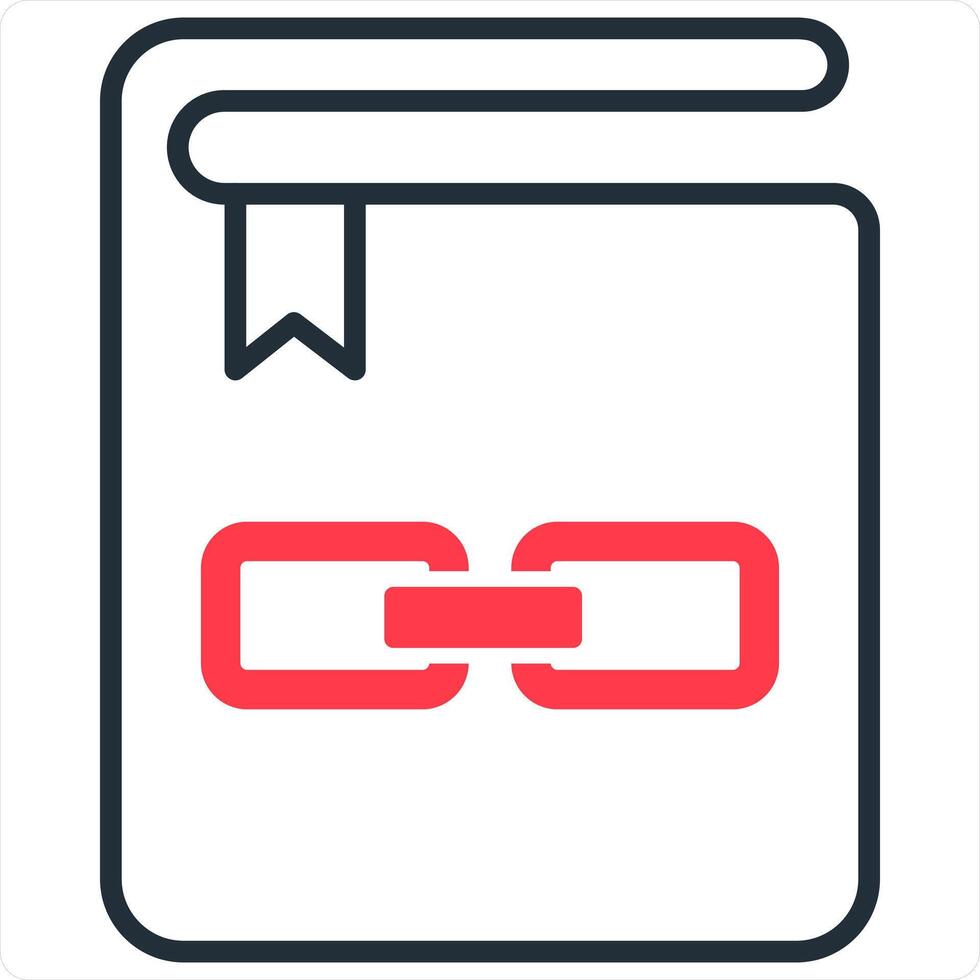 Link Folder Icon Concept in red line color vector
