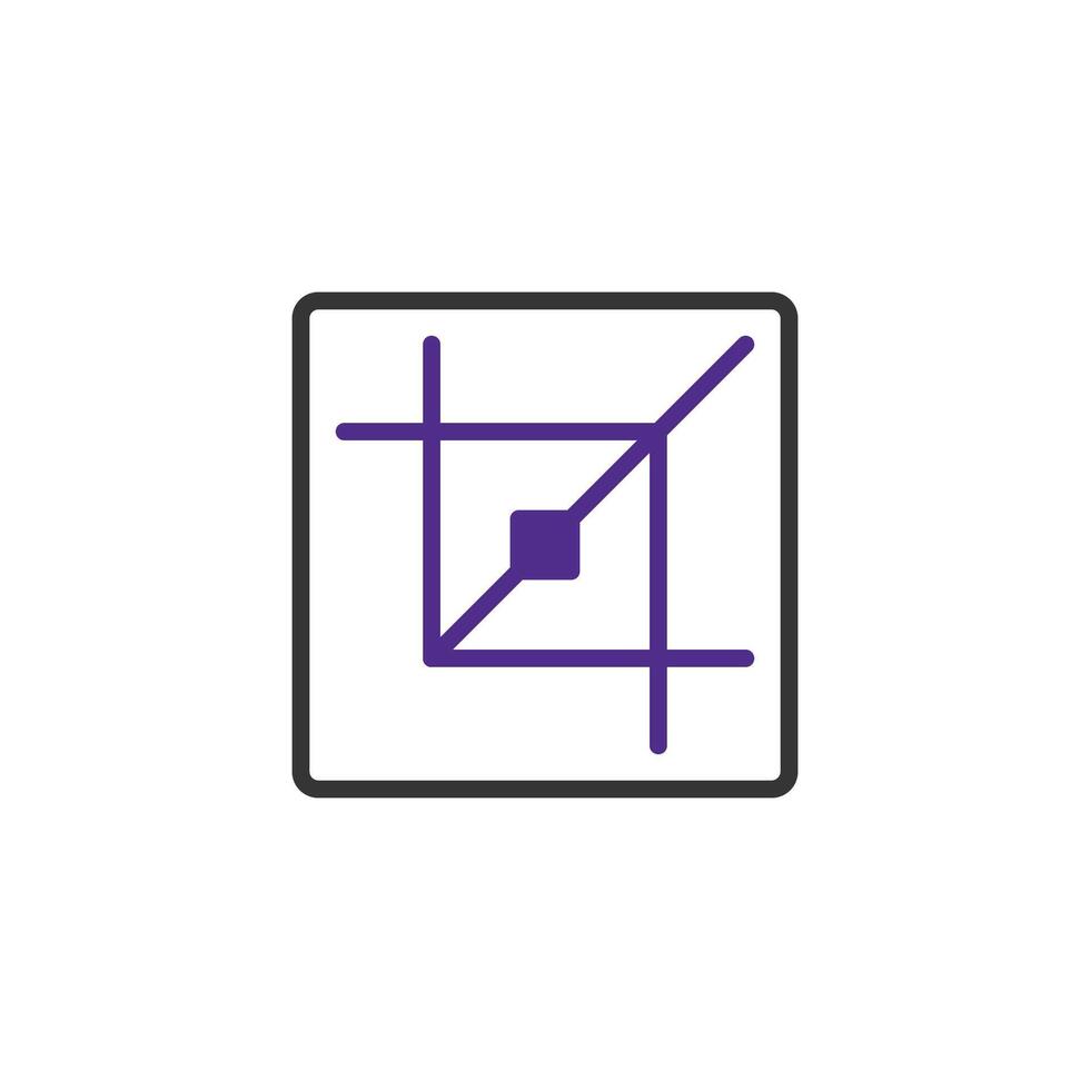 Abstract geometric design featuring a square outline with intersecting lines and central square vector