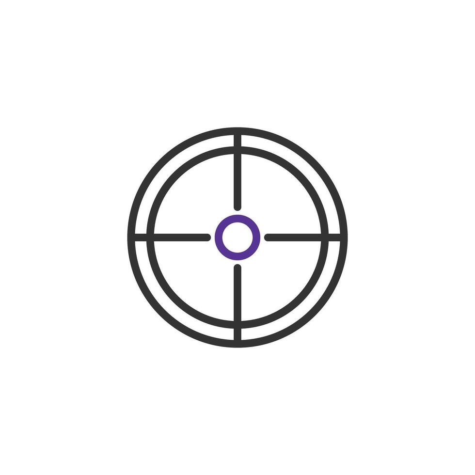 Abstract linear target illustration depicting focused aiming strategy and effective direction with vector