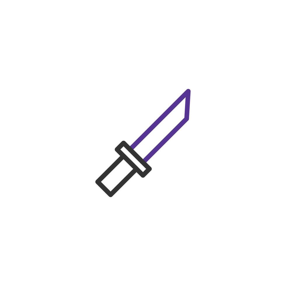 Minimalist depiction of a sharp bladed weapon suggesting action or symbolic conflict and potential vector