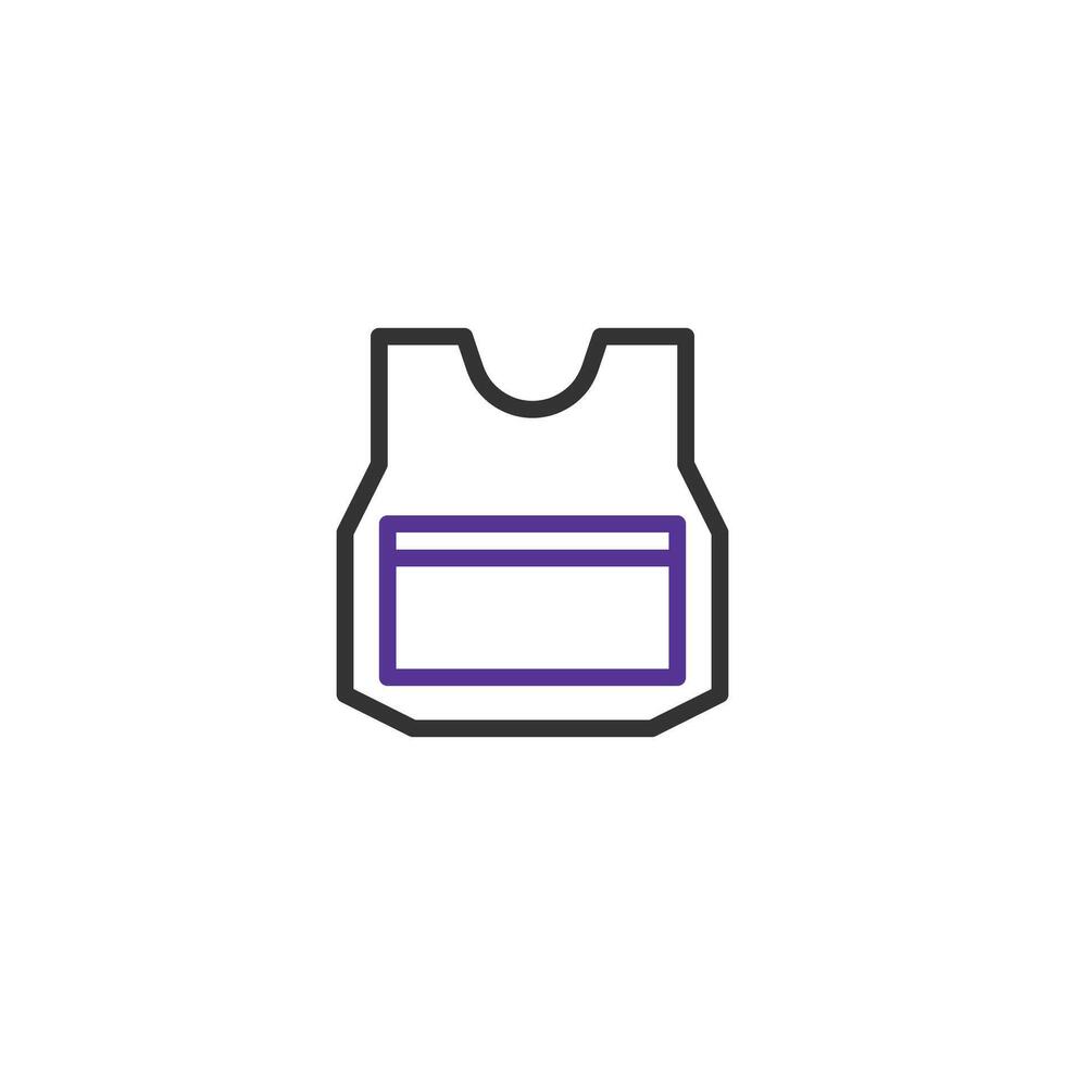 Modernized depiction of protective safety vest displaying a sleek minimalist approach and enhanced vector