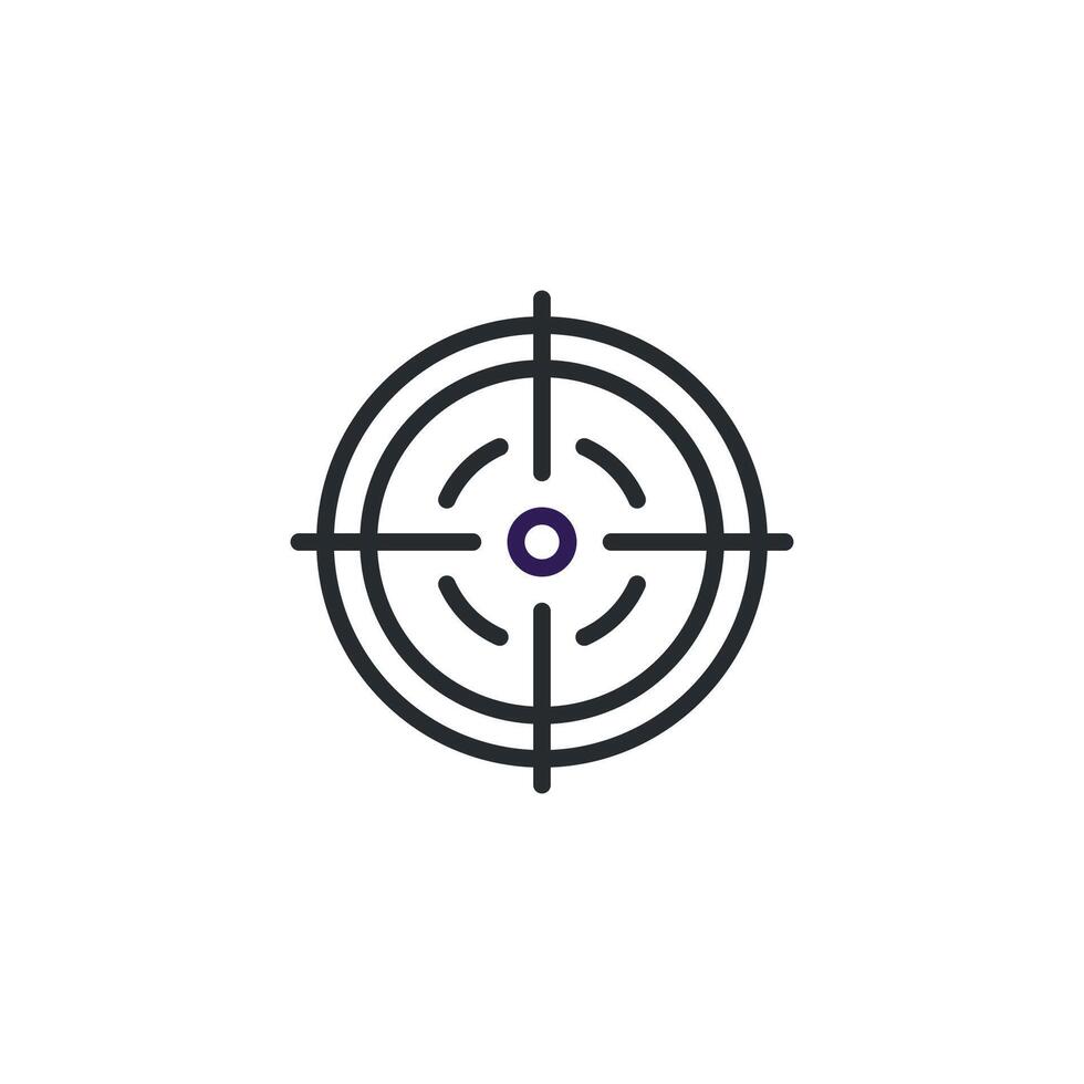 Precision aiming concept showcasing focused targeting with stylized crosshair design element for vector