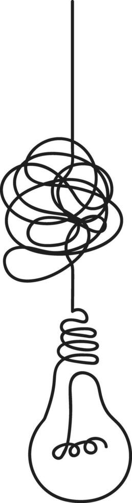 Light bulb forming from tangled line concept vector
