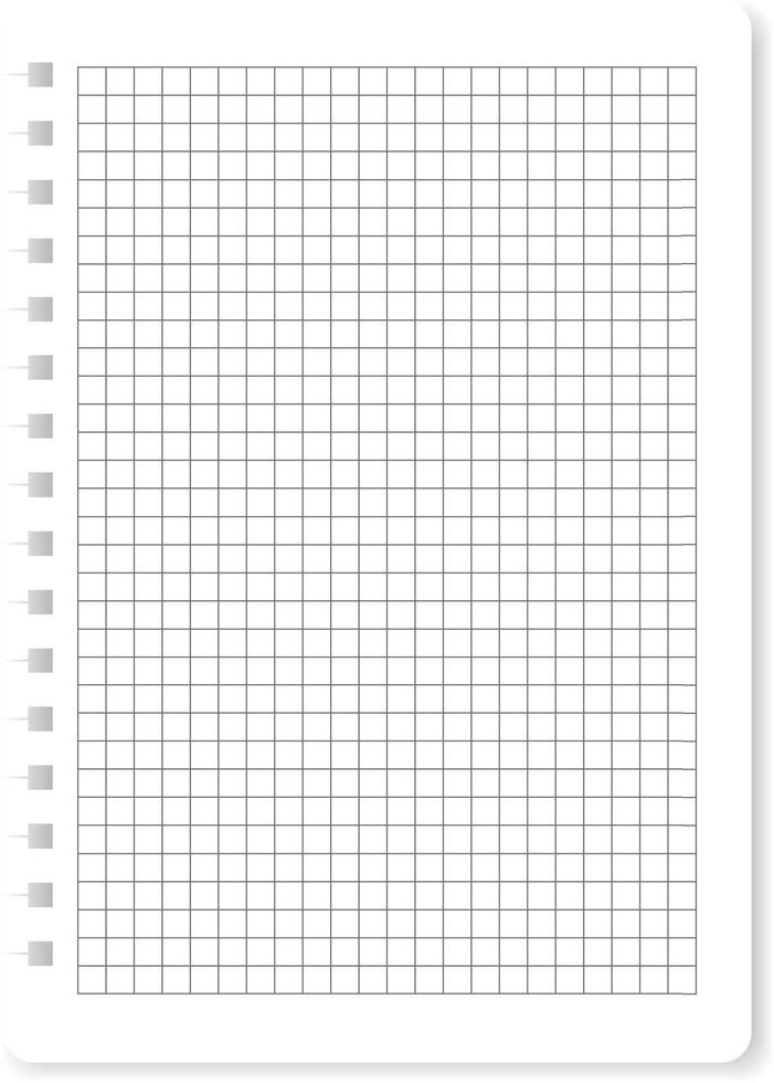 Graph paper notebook page blank template document vector