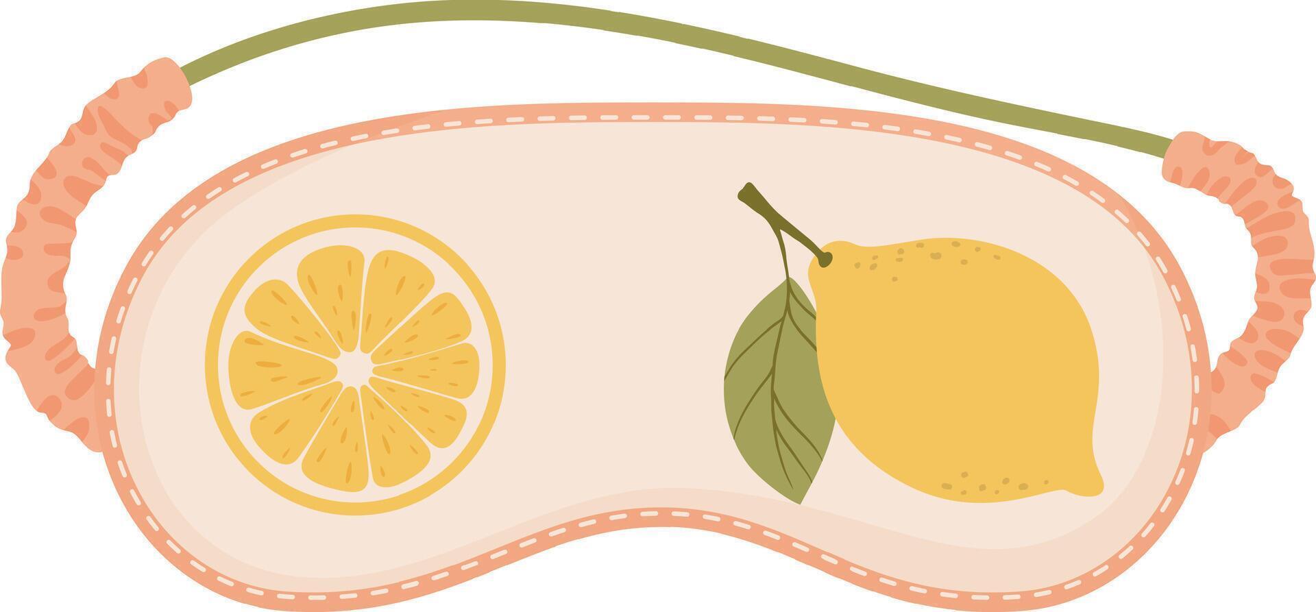 Lemon eye mask displaying playful citrus fruit design for sleep vector