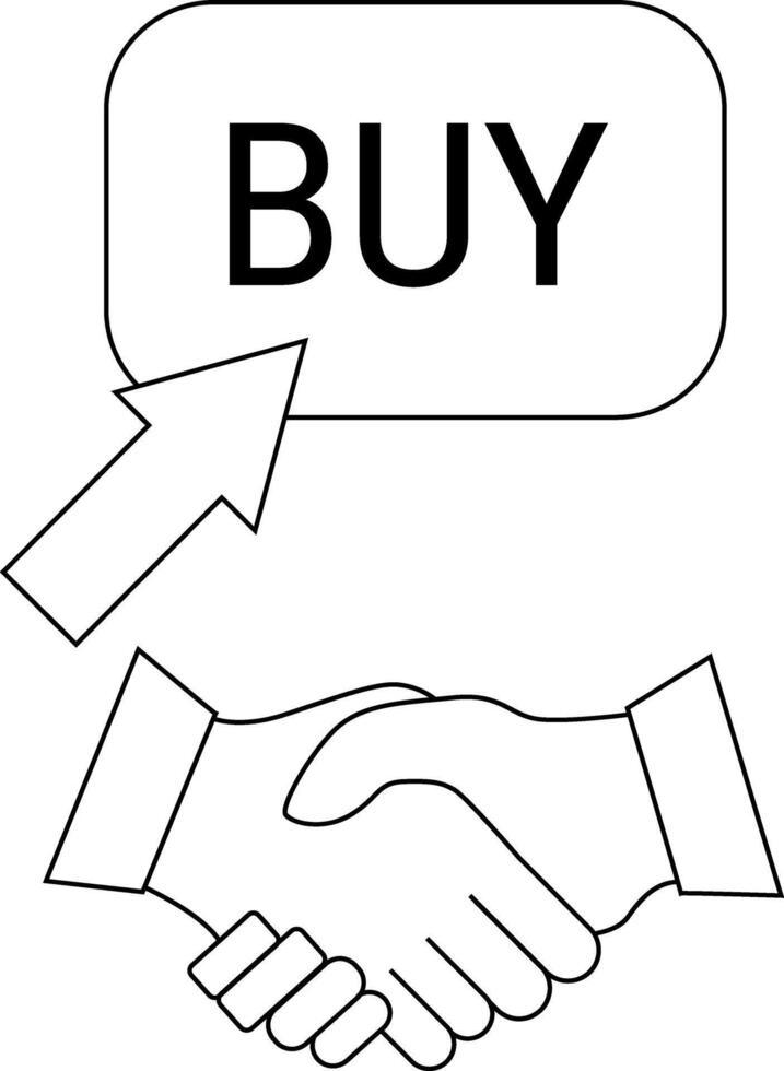 handshake icon and buy button icon with white background vector