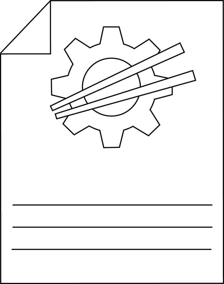 Technical document icon with gear and writing lines vector