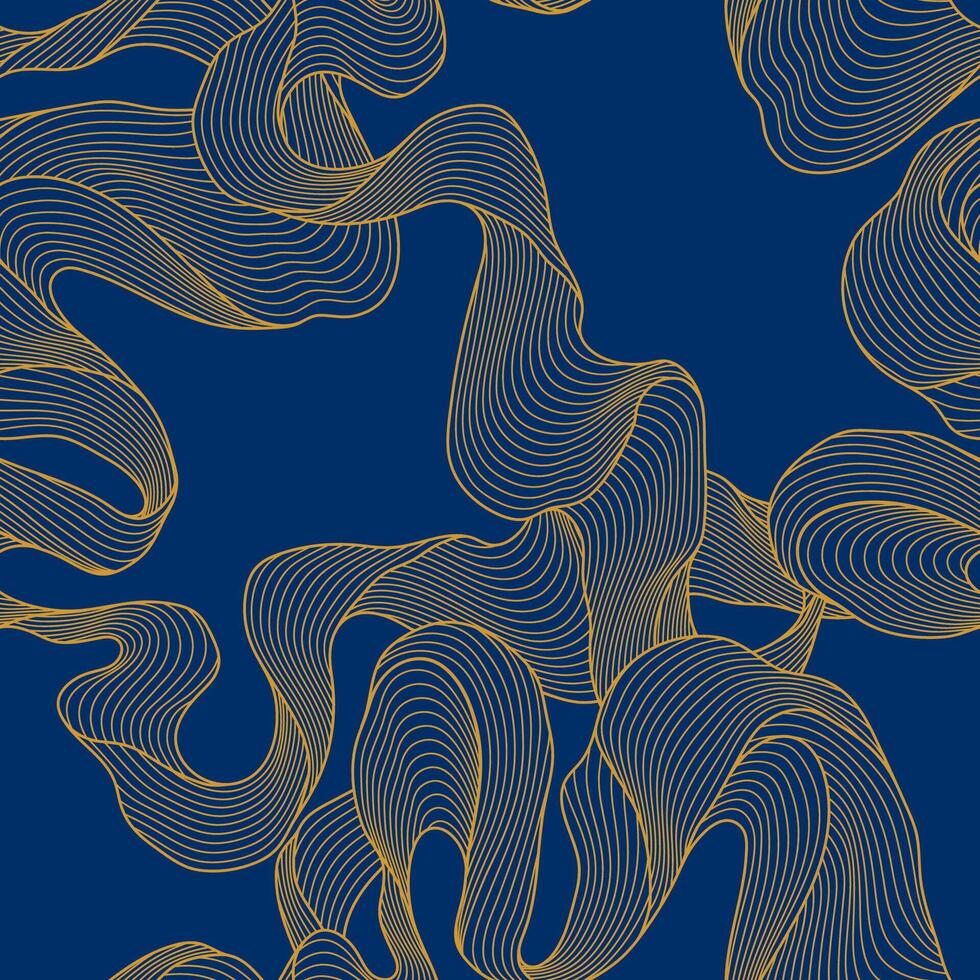 Seamless linear wave pattern. Abstract background with linear curls. vector