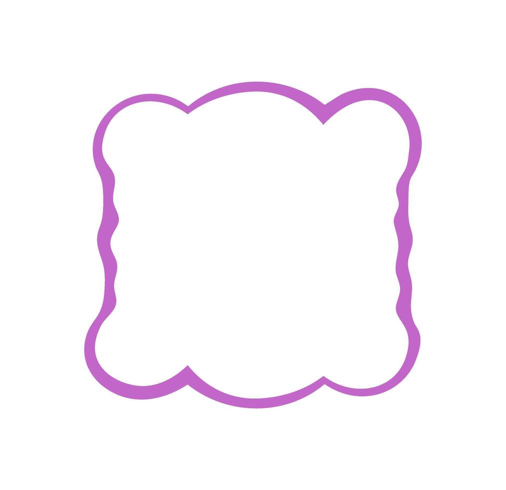 Groovy wavy rectangle outline border shape with retro and y2k style. Curvy frame forms an abstract background with flowing line and graphic detail. Perfect for creative, modern visual projects. vector