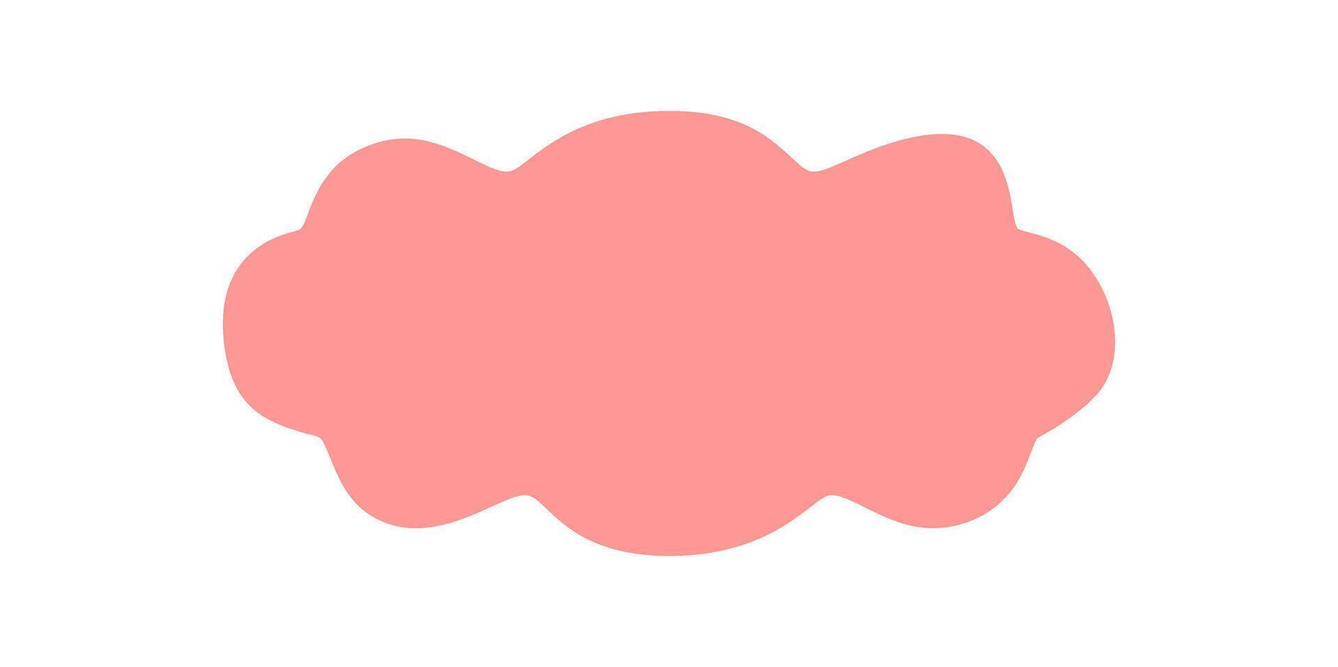 Groovy funky wavy scallop border shape in a solid pink abstract frame. Retro doodle border and y2k element make a creative graphic, modern background, or stylish art accent. vector