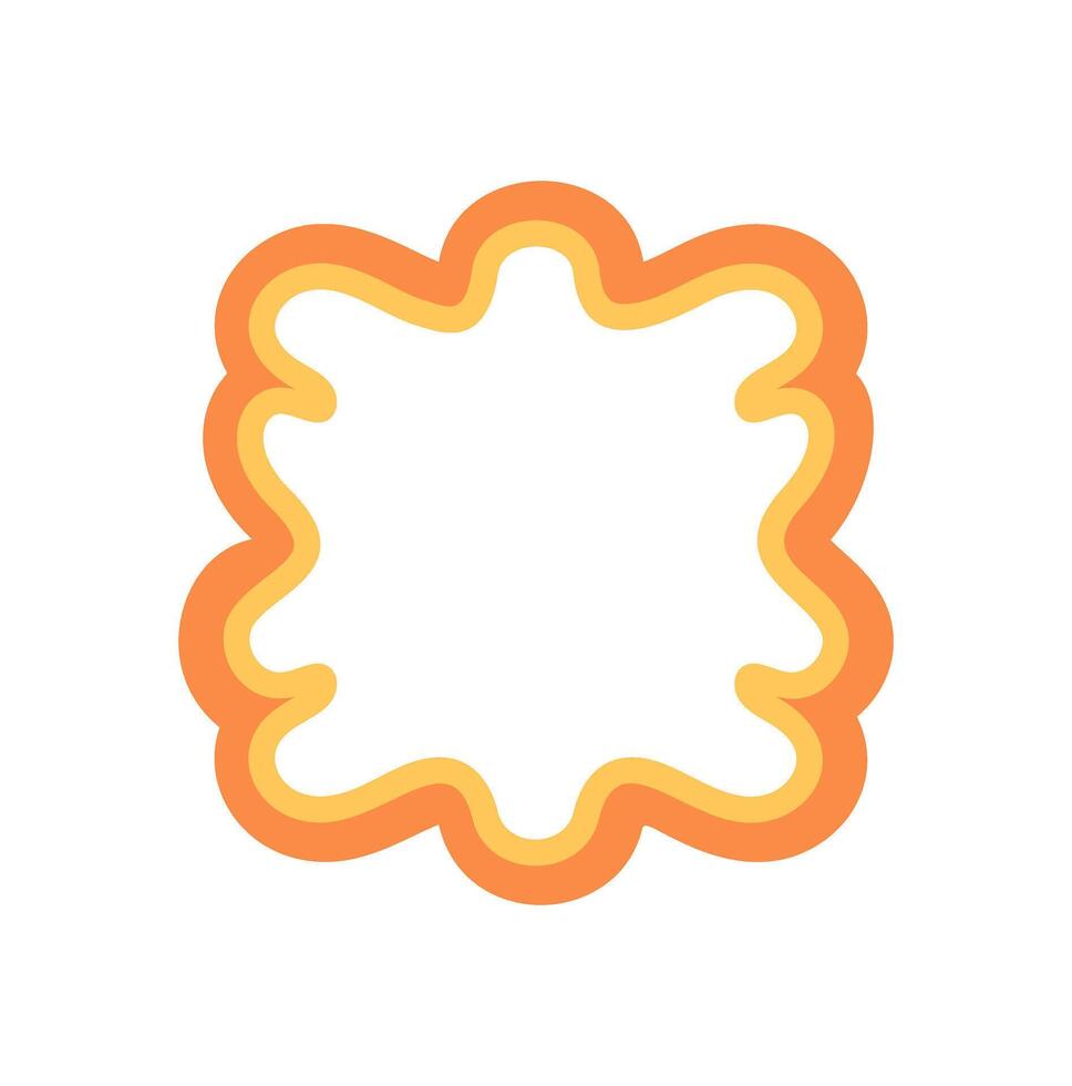 Groovy retro frame with wavy outline and scallop border. Abstract shape and line style, y2k inspiration. Modern background for graphic element or illustration in creative design projects. vector