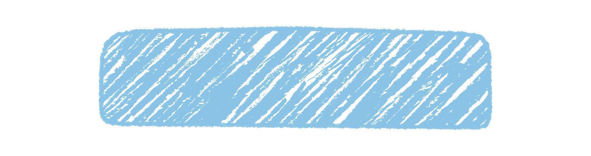 Diagonal blue crayon box with fluid sketch style for quote template. Banner rectangle serves as creative text background, modern graphic element, and flexible design accent. vector