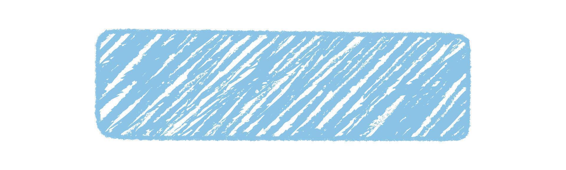 Diagonal crayon scribble rectangle frame with organic blue sketch. Pastel quote banner as graphic background and template for card or message art. Modern frame style, hand drawn for creative use. vector