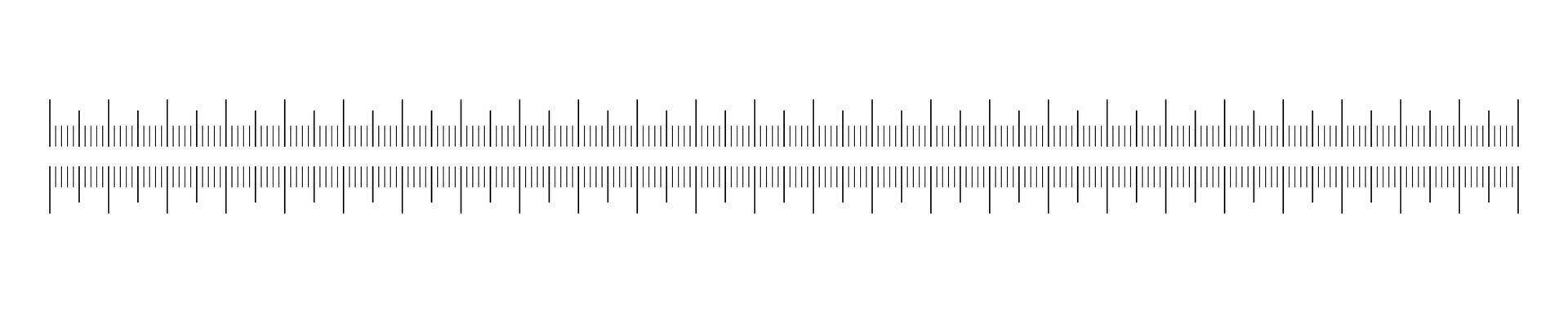Ruler scale 25 centimeters without numbers. Measuring chart with 250 mm. Ruler scale, sewing tool template. Length measurement height, distance, math. vector