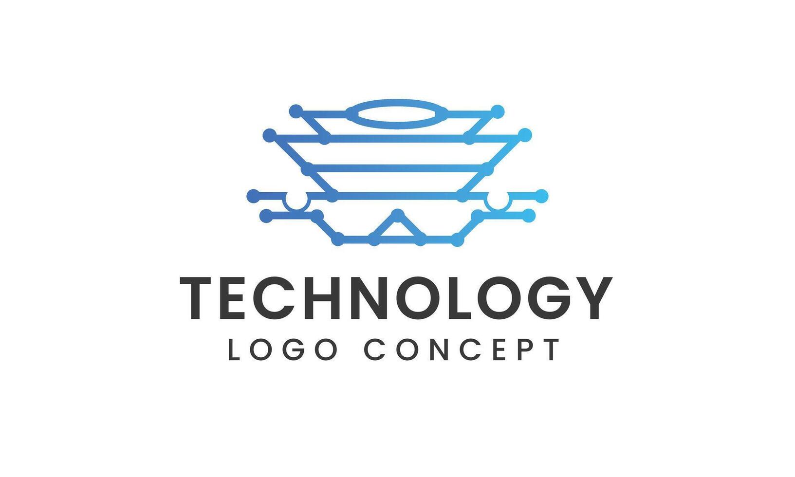 Abstract Blue Technology Logo Concept with Connected Network Lines. Futuristic blue tech logo with connected network lines for modern digital branding vector