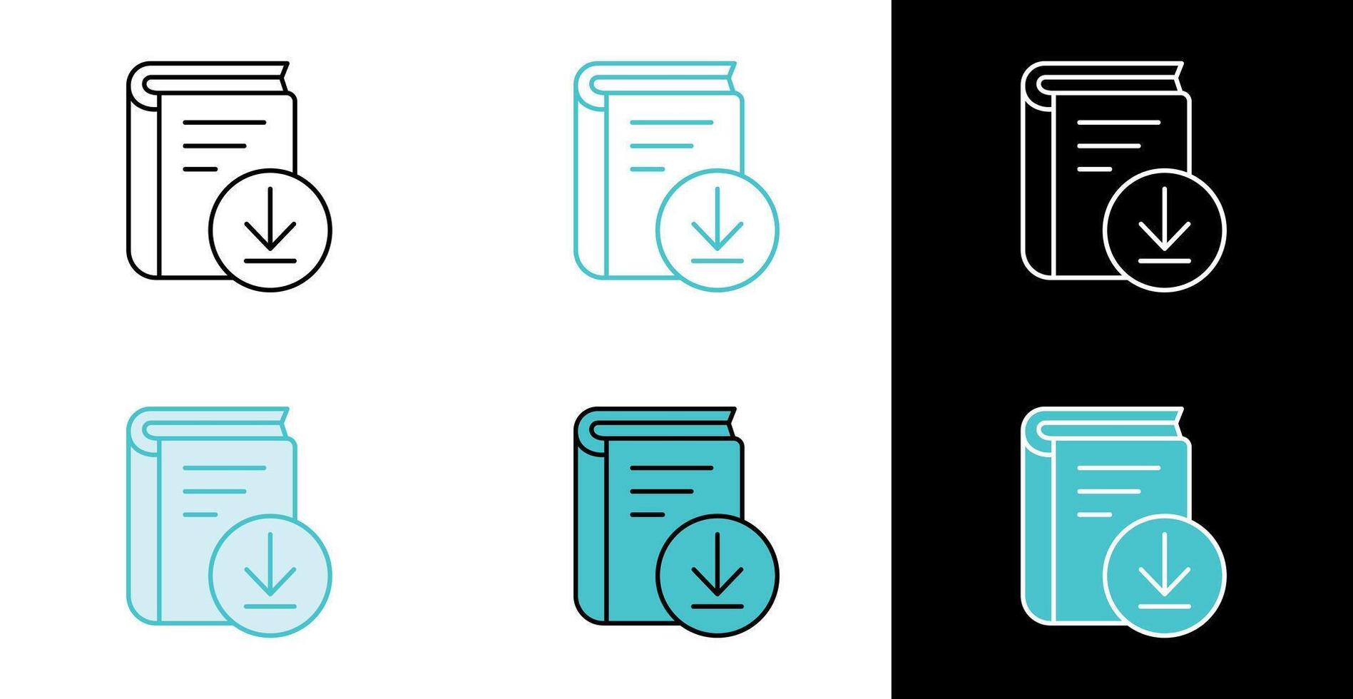 Download book icon for digital library and online reading access in line and fill style vector