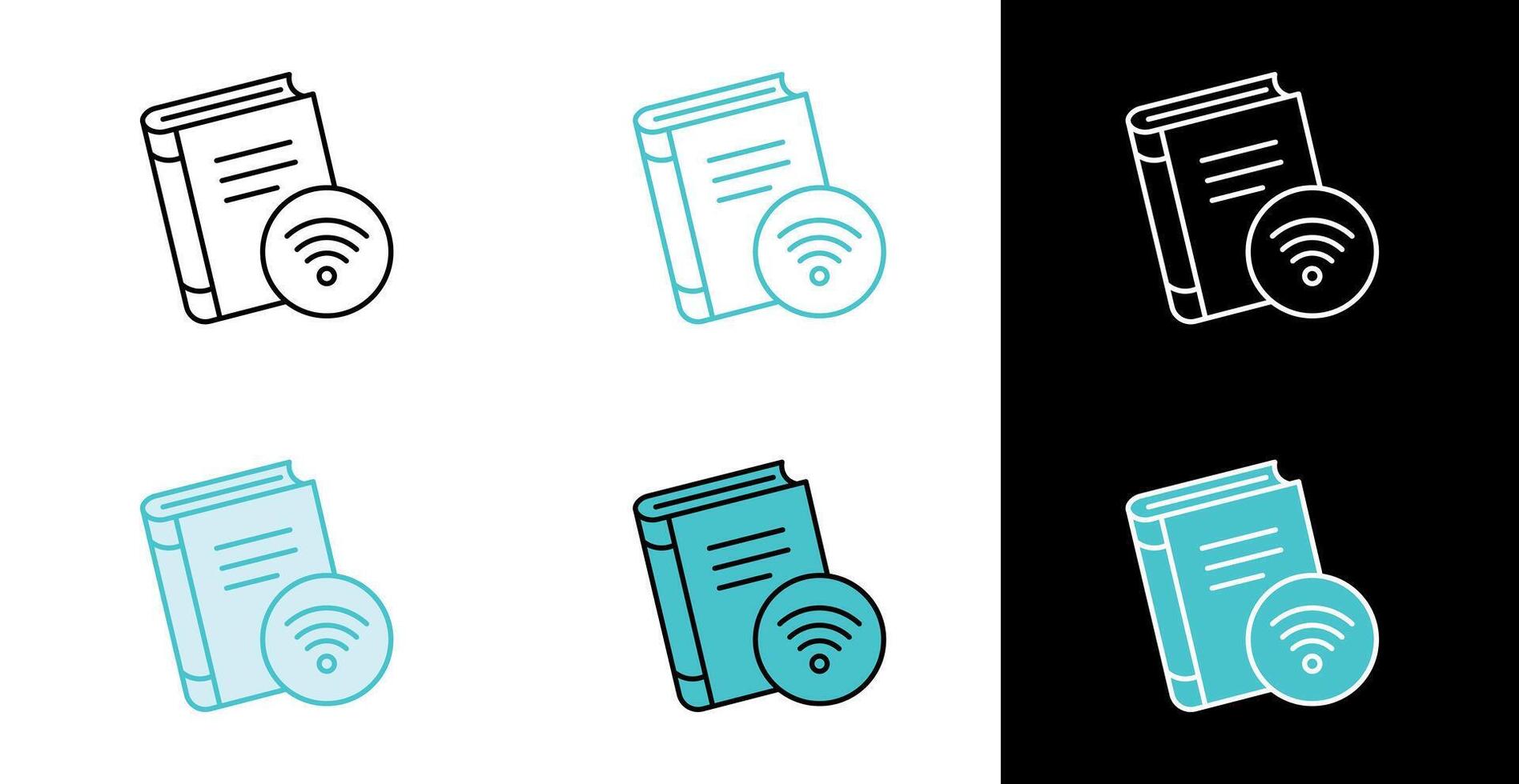 Online book icon for digital library and e learning access in line and fill style vector